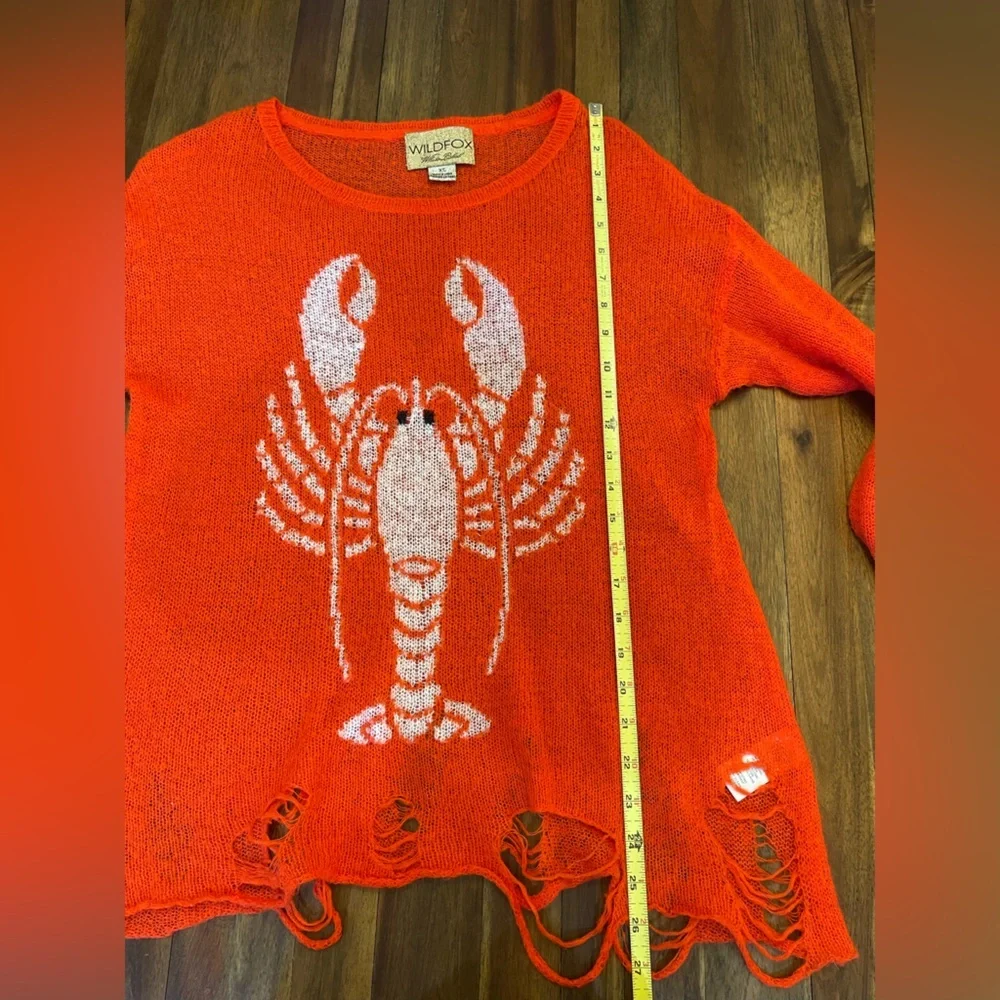 Wildfox Red Lobster Distressed Sweater - Picture 6 of 9